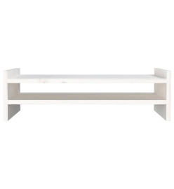 Support de moniteur Blanc 50x27x15 cm Bois de pin solide