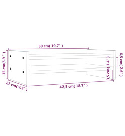 Support de moniteur Blanc 50x27x15 cm Bois de pin solide