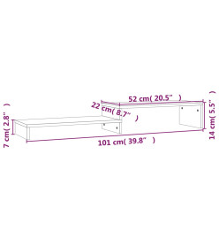 Support de moniteur Marron miel (52-101)x22x14 cm Bois de pin