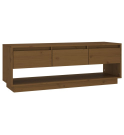 Meuble TV Marron miel 110,5x34x40 cm Bois de pin massif