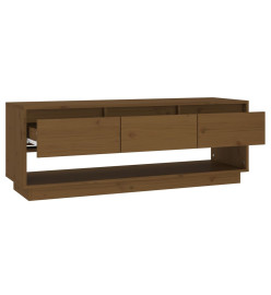 Meuble TV Marron miel 110,5x34x40 cm Bois de pin massif