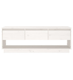 Meuble TV Blanc 110,5x34x40 cm Bois de pin massif