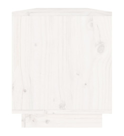 Meuble TV Blanc 110,5x34x40 cm Bois de pin massif