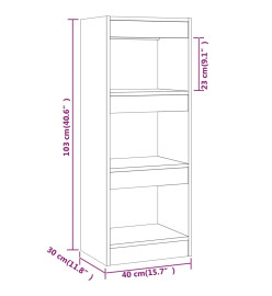 Bibliothèque/Séparateur de pièce Chêne marron 40x30x103 cm