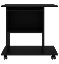 Bureau d'ordinateur Noir 80x50x75 cm Aggloméré