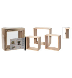 H&S Collection Ensemble d'étagères en bois 3pcs 28,5x28,5x12cm naturel