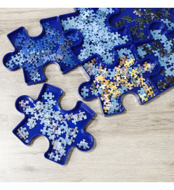 HI Plateau de tri de puzzle 21,5 cm bleu