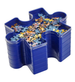 HI Plateau de tri de puzzle 21,5 cm bleu