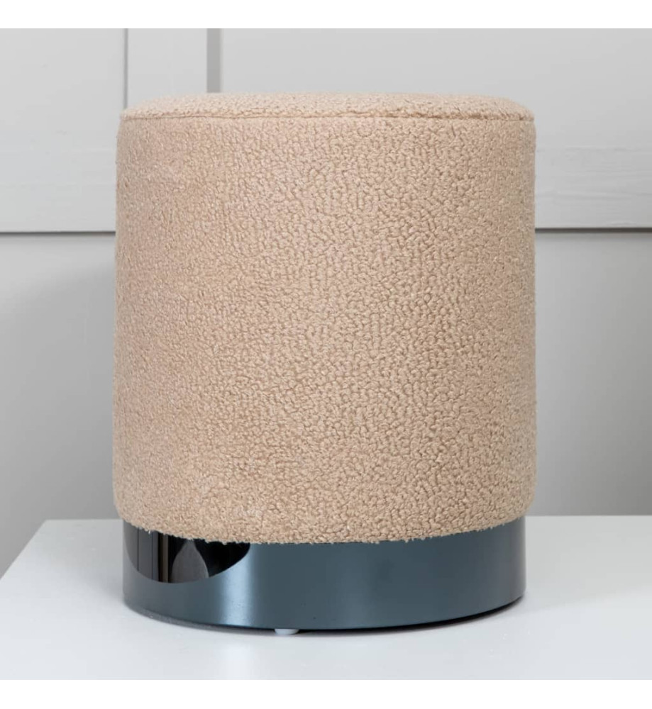 Venture Home Pouf Benji 35x35x42,5 cm Teddy Beige et noir