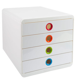 Exacompta Set de tiroirs de bureau Pop-Box avec 4 tiroirs Blanc