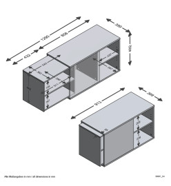 FMD Meuble TV avec 2 compartiments ouverts 133,5x39,9x49,2 cm