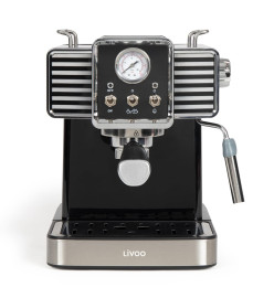 Livoo Cafetière d'expresso avec mousseur à lait 1,5 L 1350 W Noir