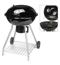 ProGarden Barbecue au charbon sur roues 56 cm Noir