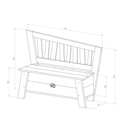 AXI Banc de rangement Corky Marron et blanc