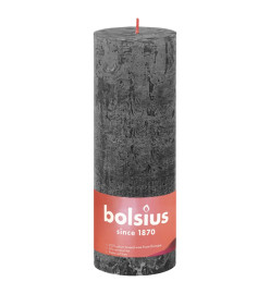 Bolsius Bougies pilier rustiques Shine 4 pcs 190x68 mm Gris orageux