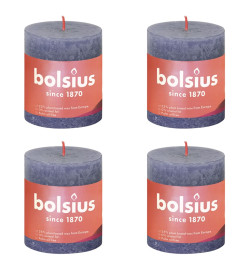 Bolsius Bougies pilier rustiques Shine 4 pcs 80x68 mm Bleu crépuscule