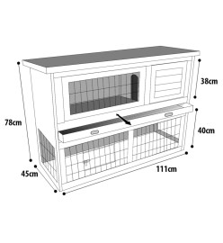 FLAMINGO Clapier Loft 111x45x78 cm Marron