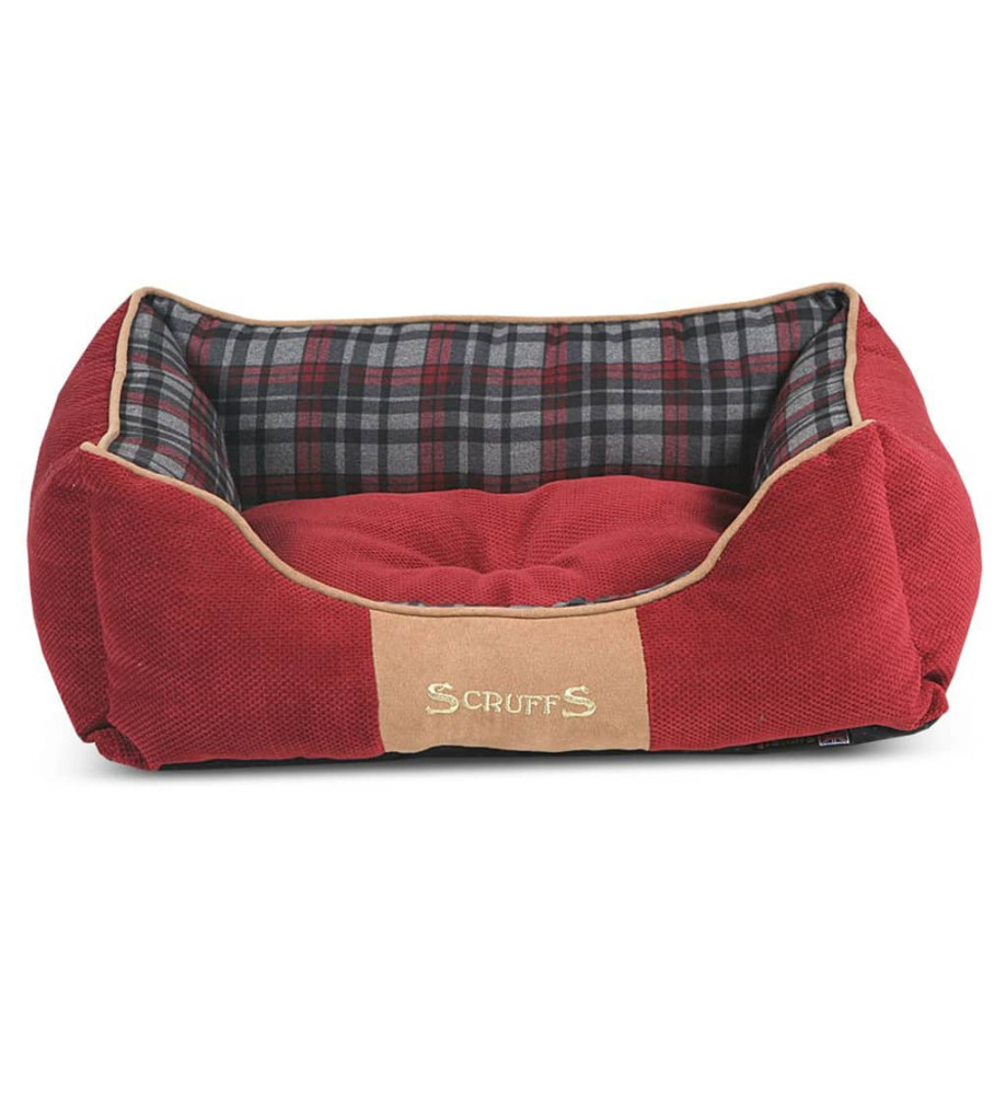 Scruffs Lit à boîte pour chien Highland Rouge S