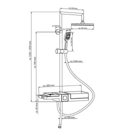 SCHÜTTE Ensemble de douche au-dessus de tête BLUEPERL Chrome