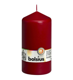 Bolsius Bougies pilier 8 pcs 150x78 mm Rouge bordeaux