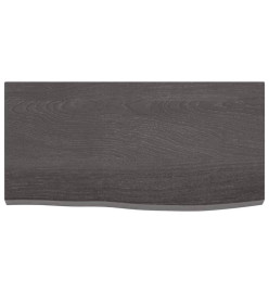 Étagère murale gris foncé 60x30x4 cm bois chêne massif traité