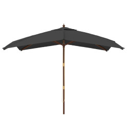 Parasol de jardin avec mât en bois anthracite 300x300x273 cm