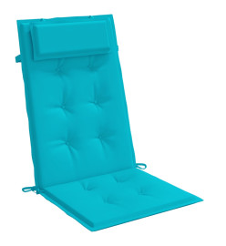 Coussins de chaise à dossier haut lot de 2 turquoise