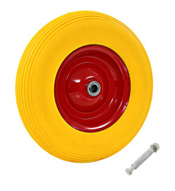 Roue pour brouette avec axe PU solide 4.00-8 390 mm