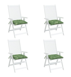 Coussins de chaise 4 pcs à motif de feuilles 50x50x7 cm tissu