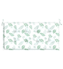 Coussin de banc de jardin motif de feuilles 100x50x3 cm