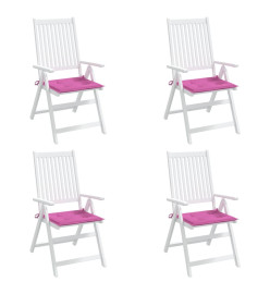 Coussins de chaise de jardin lot de 4 rose 50x50x3 cm tissu