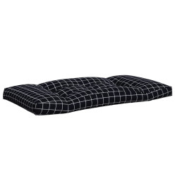 Coussins de palette 2 pcs motif à carreaux noir tissu Oxford