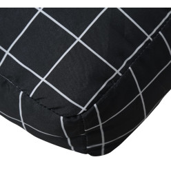 Coussins de palette 2 pcs motif à carreaux noir tissu Oxford