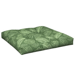 Coussin de palette motif de feuilles 80x80x12 cm tissu