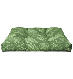 Coussin de palette motif de feuilles 70x70x12 cm tissu