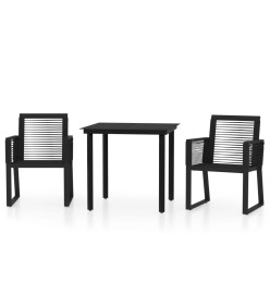 Ensemble de salle à manger de jardin 3 pcs Noir