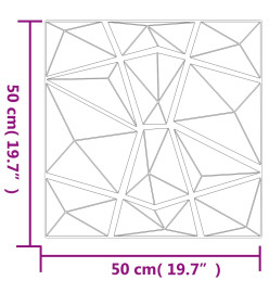 Panneaux muraux 24 pcs gris béton 50x50 cm EPS 6 m² losange