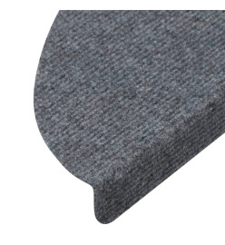 Tapis d'escalier auto-adhésifs 10 pcs gris 65x22,5x3,5 cm