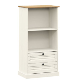 Bibliothèque VIGO blanc 60x35x114,5 cm bois massif de pin