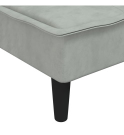 Chaise longue gris clair velours