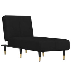 Chaise longue noir velours