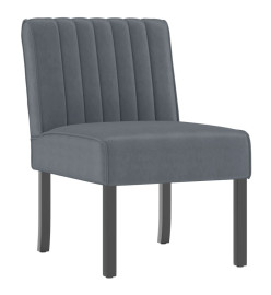 Fauteuil sans accoudoirs gris foncé velours