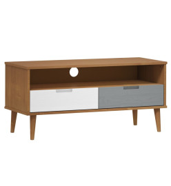 Meuble TV MOLDE Marron 106x40x49 cm Bois de pin massif