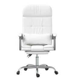 Fauteuil de massage inclinable de bureau Blanc Similicuir