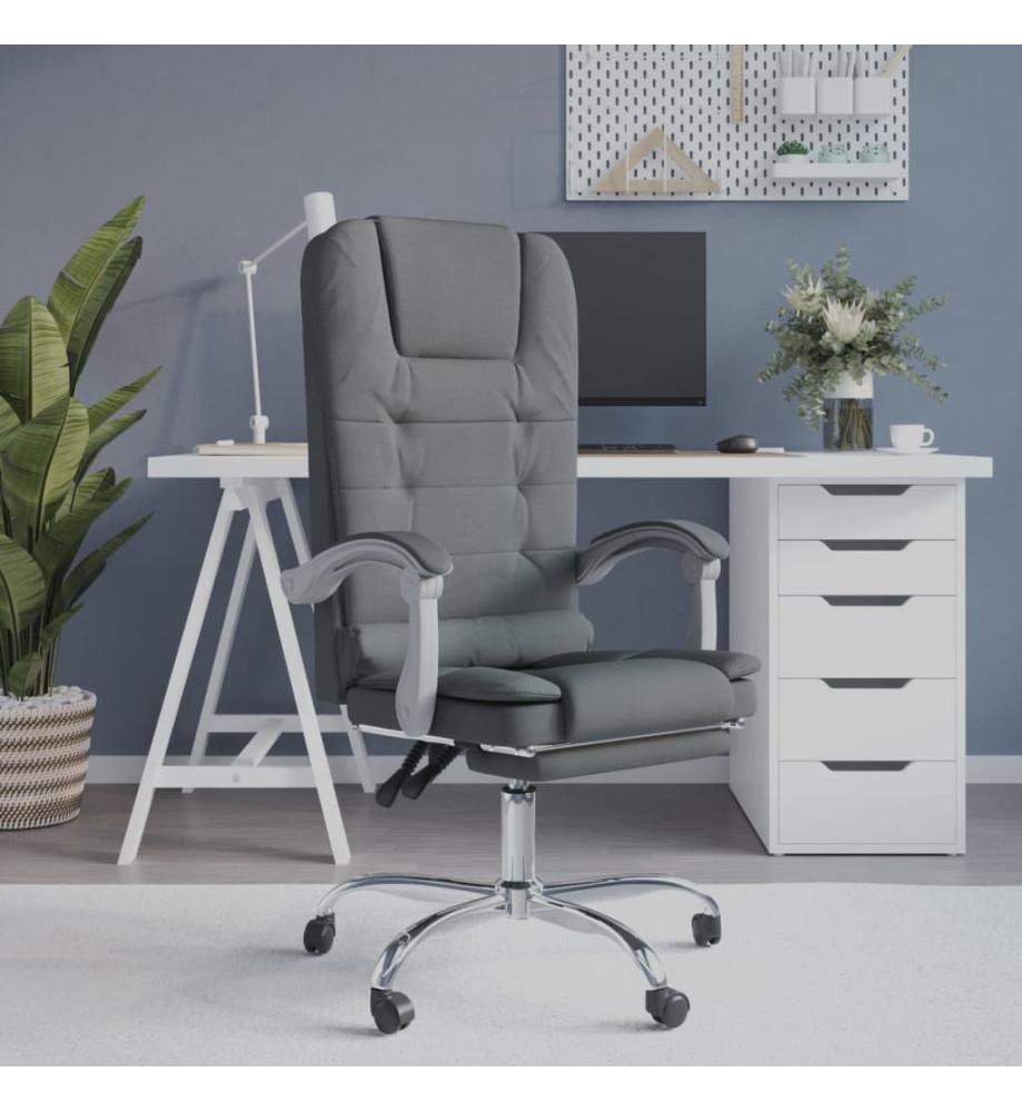 Fauteuil de massage inclinable de bureau Gris foncé Tissu