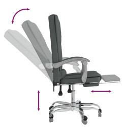 Fauteuil de massage inclinable de bureau Gris foncé Tissu