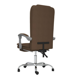 Fauteuil de massage inclinable de bureau Marron Tissu