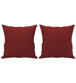 Coussins décoratifs 2 pcs Rouge bordeaux 40x40 cm Tissu