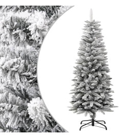 Sapin de Noël artificiel mince avec neige floquée 120 cm PVC/PE