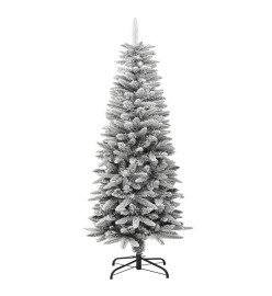 Sapin de Noël artificiel mince avec neige floquée 120 cm PVC/PE